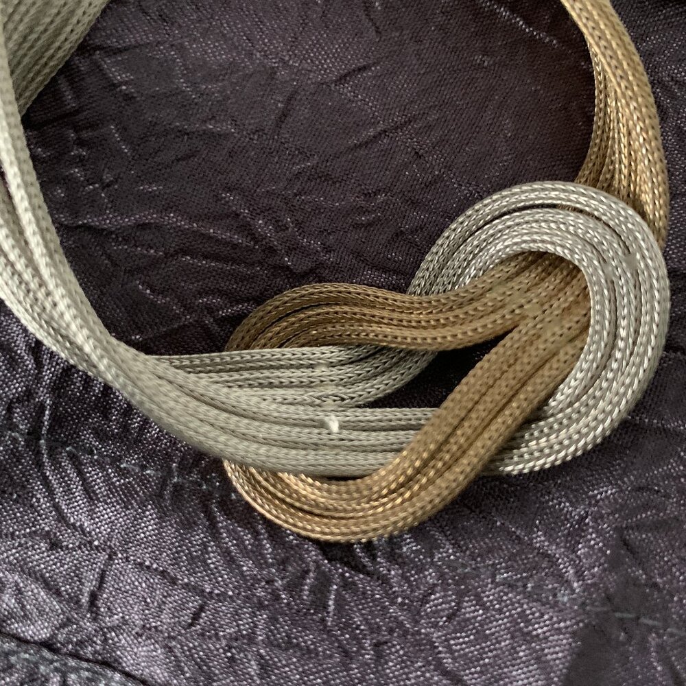 Unique Vintage Bracelet and Necklace Set in Two Tone Sterling Silver - Picture 9 of 14